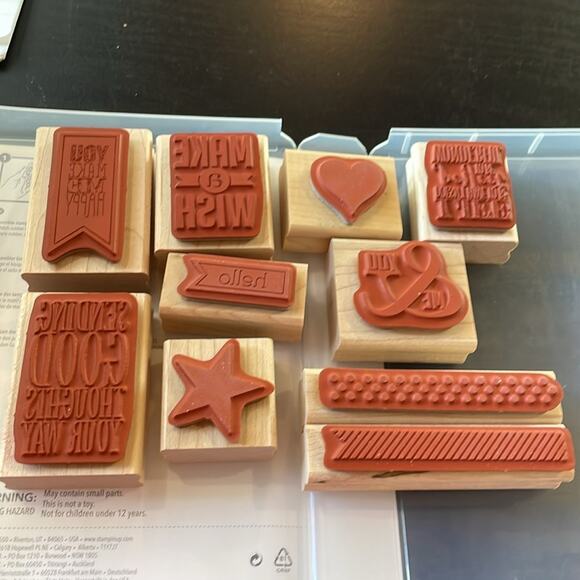 Stampin Up! - Perfect Pennants set wooden block set - Picture 2 of 3